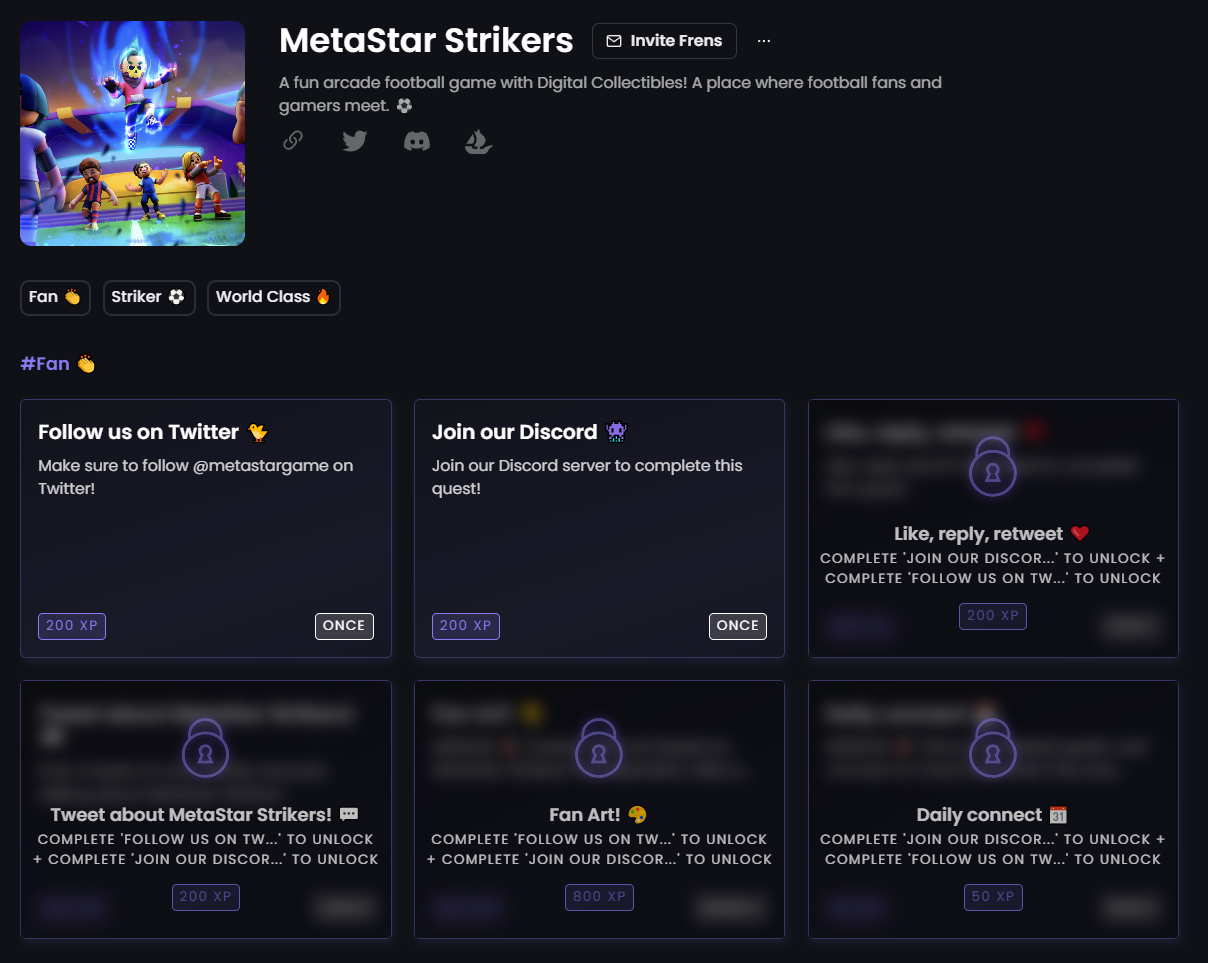 MetaStar Strikers on Zealy