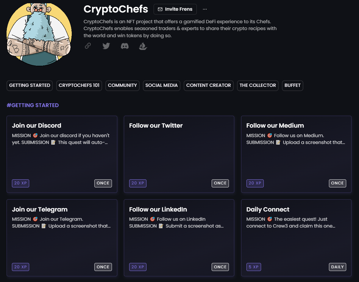 CryptoChefs on Zealy