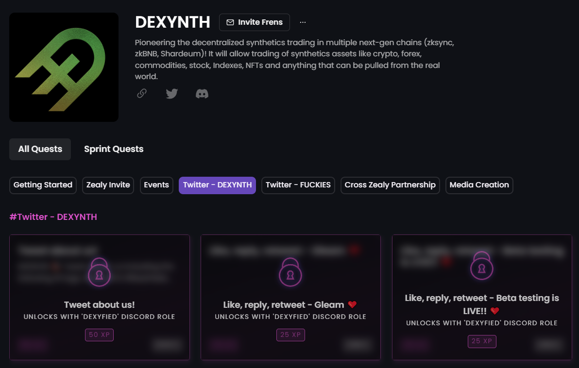 DEXYNTH on Zealy