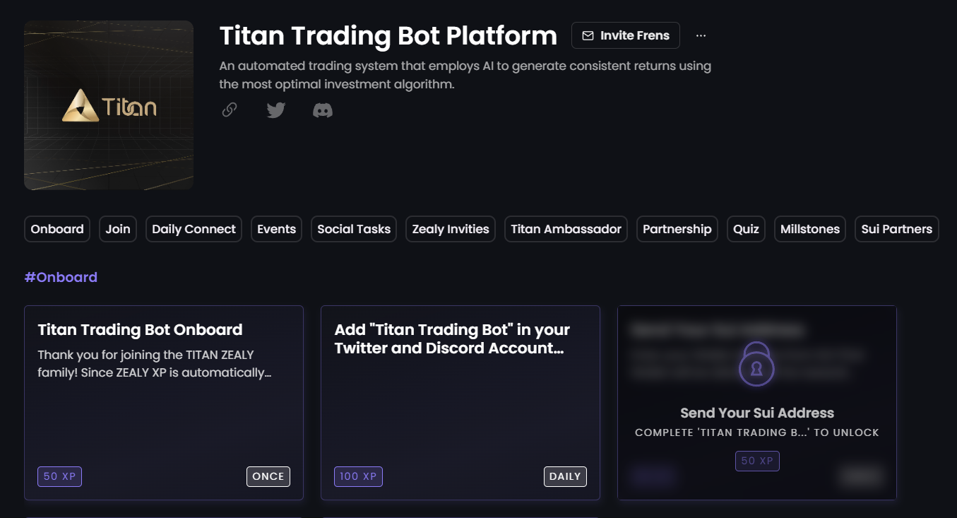 Titan Trading Bot on Zealy